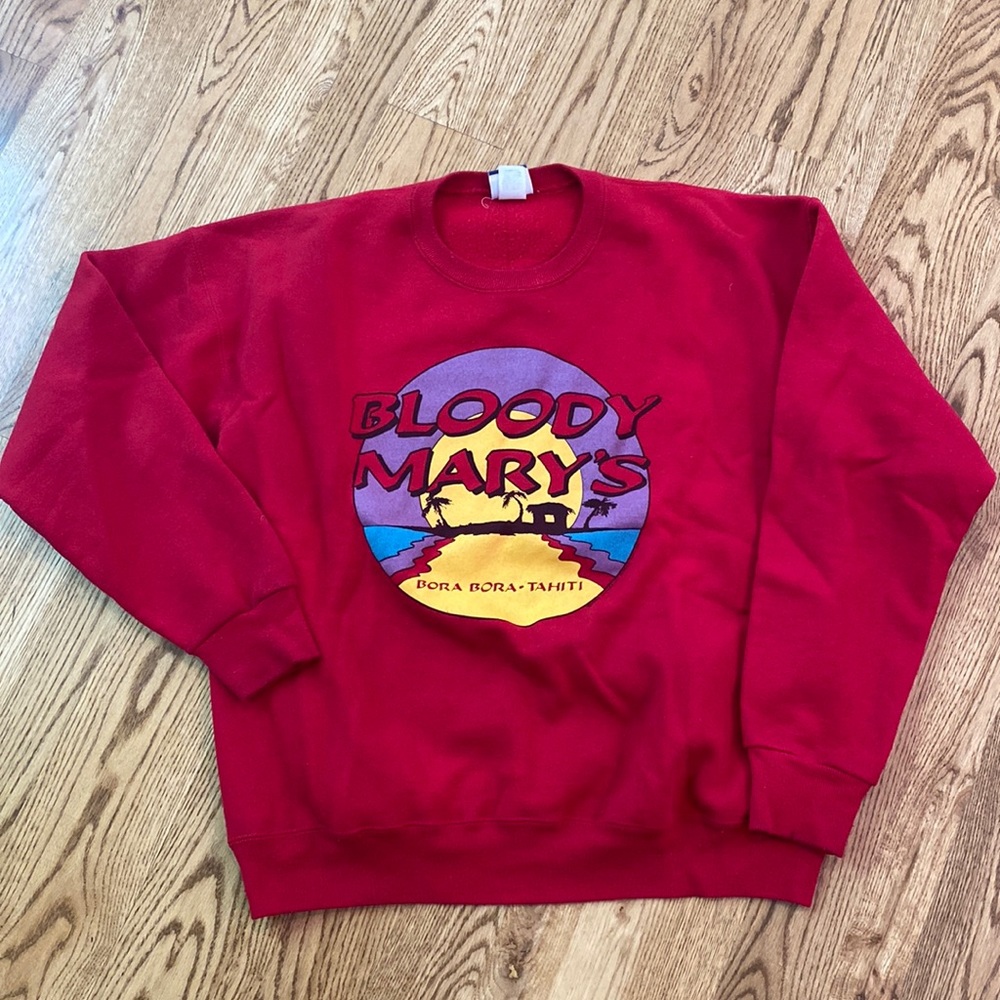 Vintage oversized boxy Bloody Mary’s Bora Bora Lee sweatshirt graphic normcore